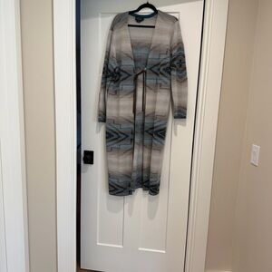 Pendleton Cream and Teal Knit Sweater